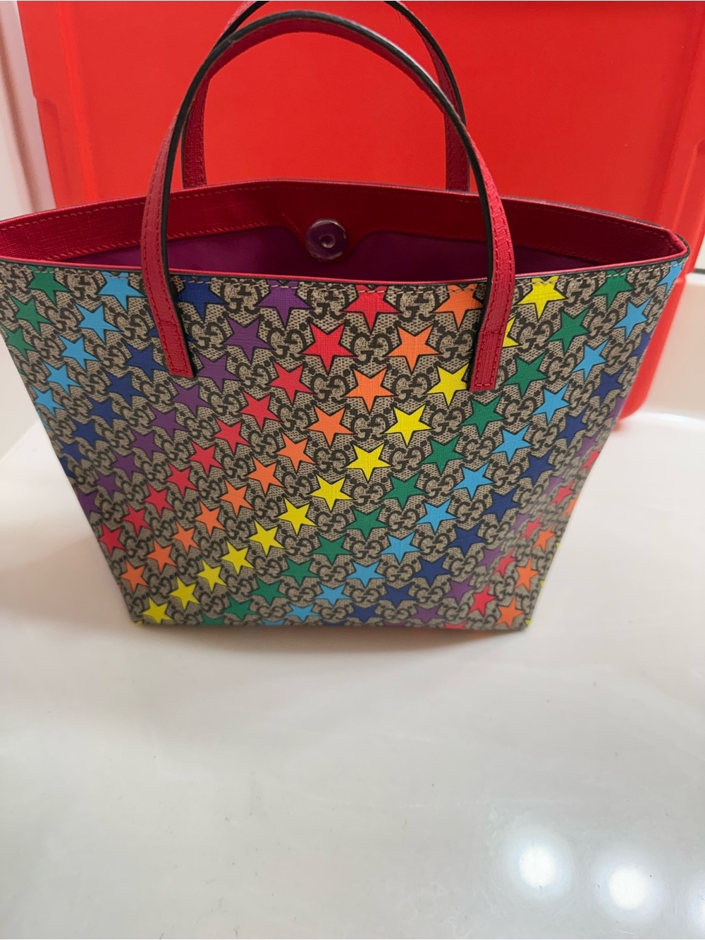 Gucci Supreme GG Stars Tote Bag Authentic - Picture 3 of 13
